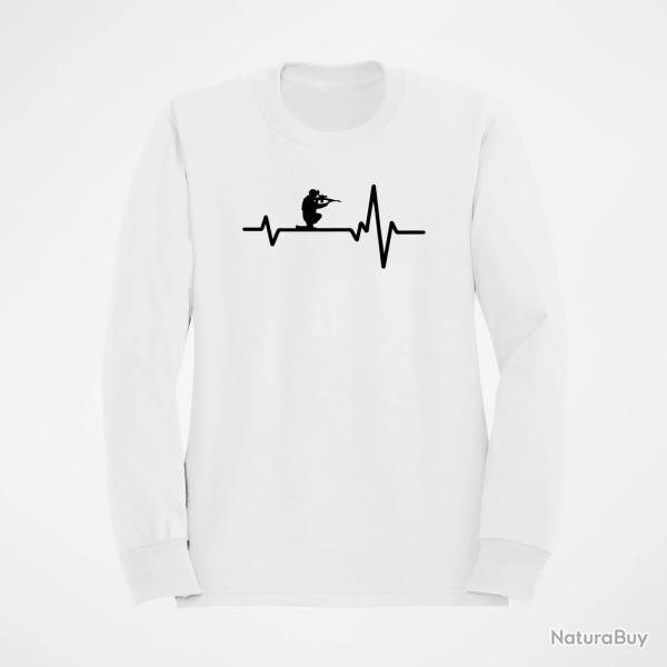 Sweat Militaire Battements de coeur 2 Blanc