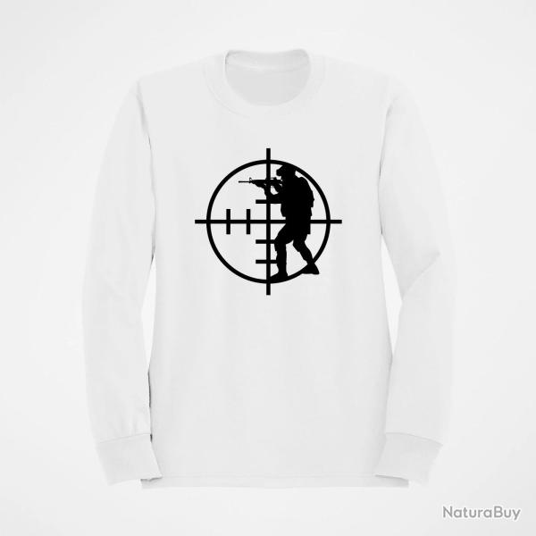 Sweat Militaire Viseur Blanc