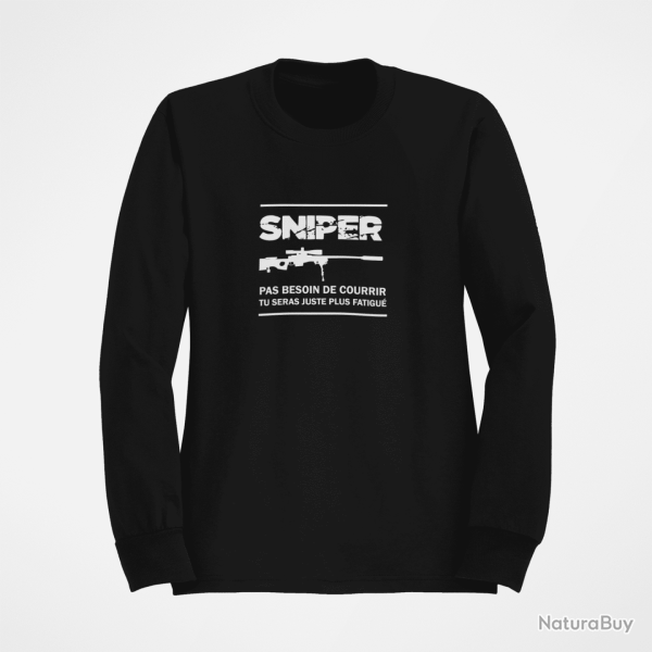 Sweat SNIPER Pas Besoin De Courir Noir