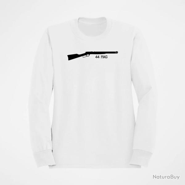 Sweat Armes Carabine � levier sous garde 44 mag Blanc
