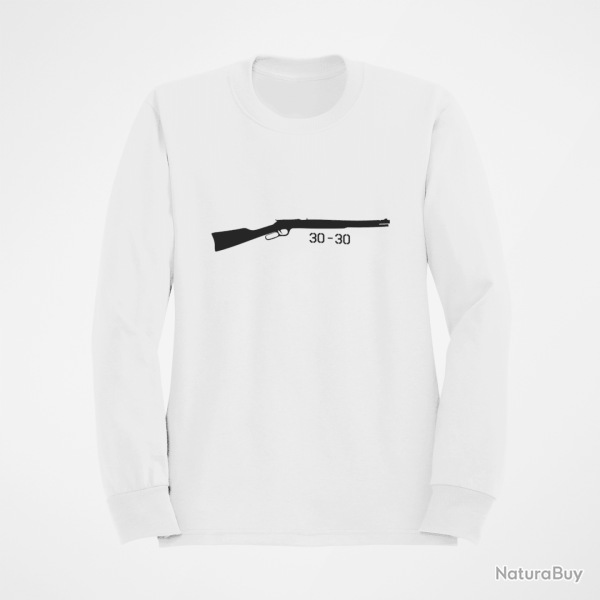 Sweat Armes Carabine � levier sous garde 30 30 Blanc