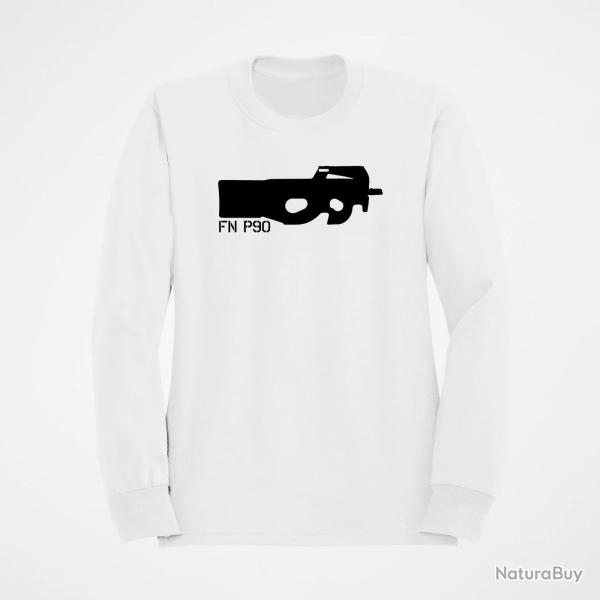 Sweat Armes FN P90 Blanc