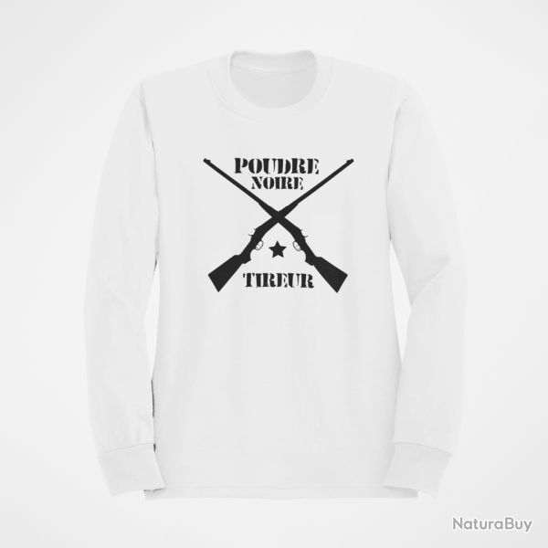 Sweat Armes Fusils poudre noire Tireur Blanc