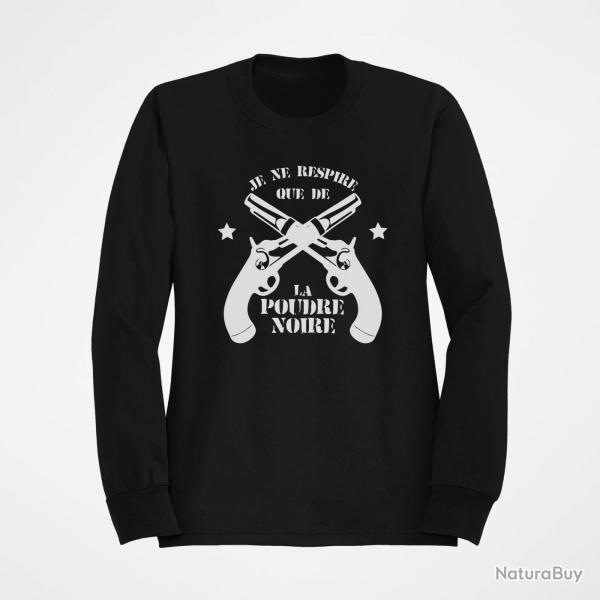 Sweat Armes Je ne respire que de la poudre noire Revolvers Noir