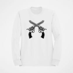 Sweat Armes Revolver Cowboy Blanc