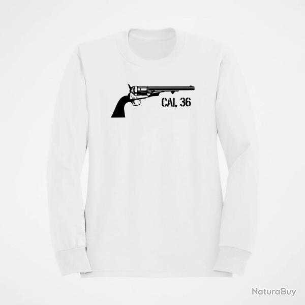 Sweat Armes Revolver Poudre Noire Cal.36 Blanc