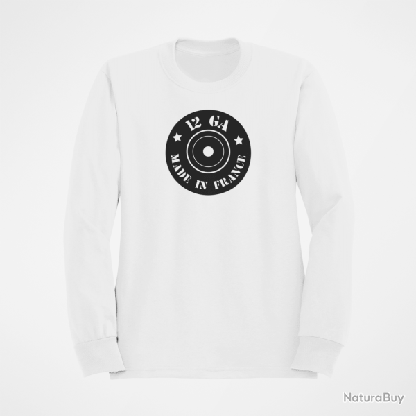 Sweat Cartouches Douille 12GA Blanc