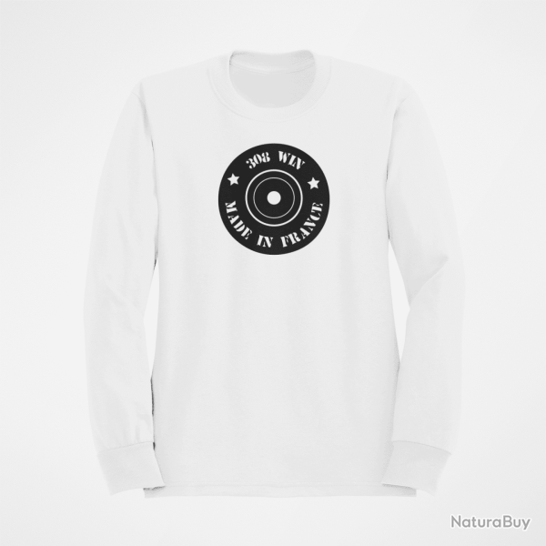 Sweat Cartouches Douille 308win Blanc