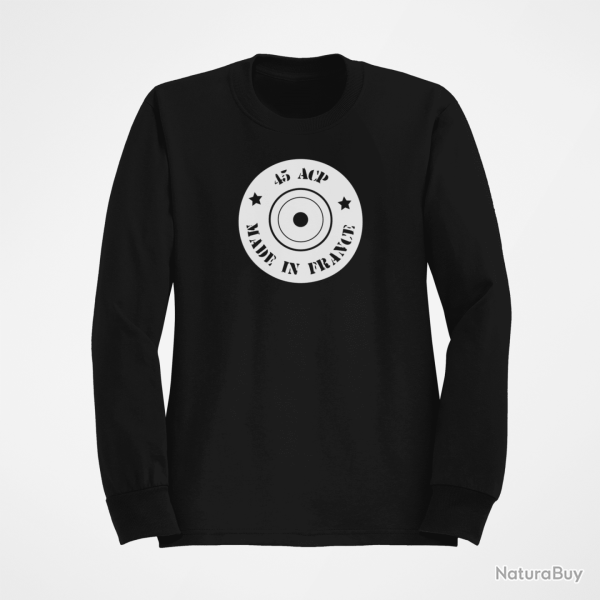 Sweat Cartouches Douille 45ACP Noir