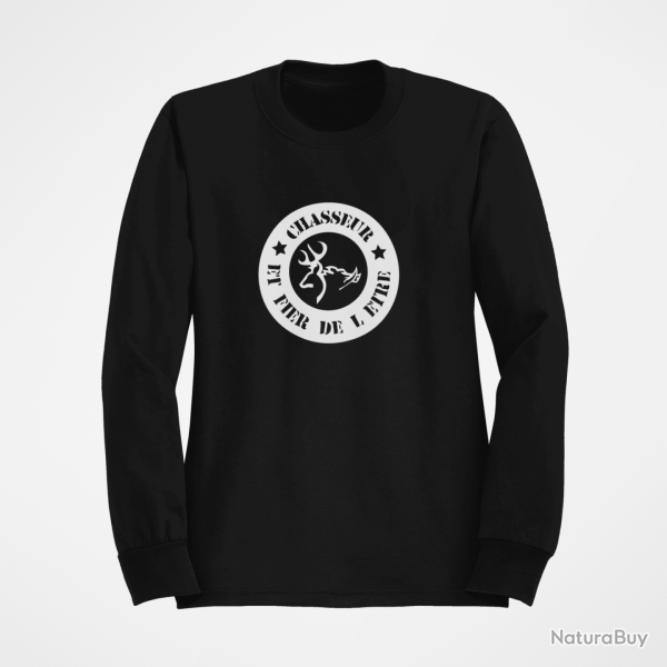 Sweat Chasse Chasseur et fi�re de l �tre Noir