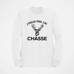 Sweat Chasse J peux pas j ai chasse Cerf Blanc