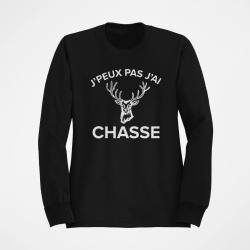 Sweat Chasse J peux pas j ai chasse Cerf Noir