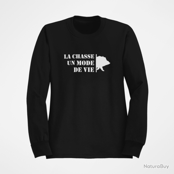 Sweat Chasse Un mode de vie Sanglier Noir