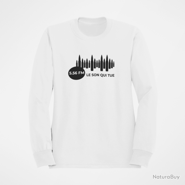 Sweat Humour 5.56 FM Blanc