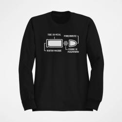 Sweat Humour Anatomie d une balle de 9mm Noir