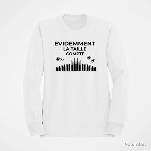 Sweat Humour C est la taille qui compte Blanc