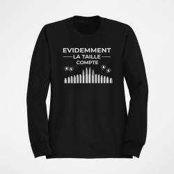 Sweat Humour C est la taille qui compte Noir
