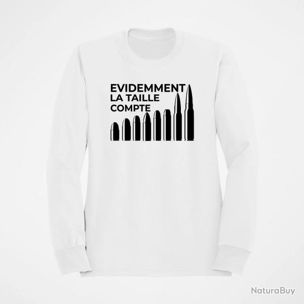 Sweat Humour C est la Taille qui compte 2 Blanc