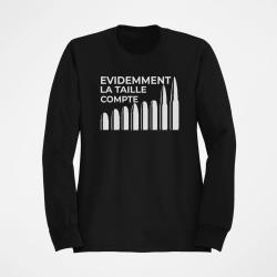 Sweat Humour C est la Taille qui compte 2 Noir