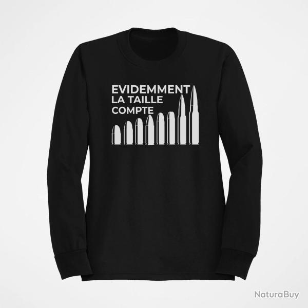Sweat Humour C est la Taille qui compte 2 Noir