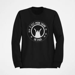 Sweat Humour C est mon signe de paix Noir