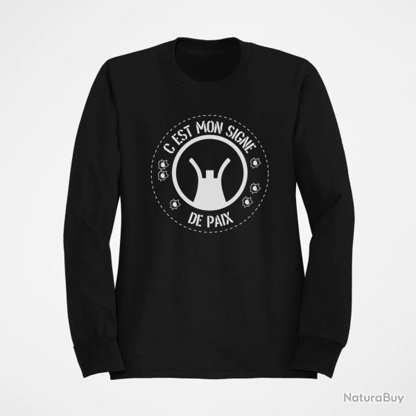 Sweat Humour C est mon signe de paix Noir