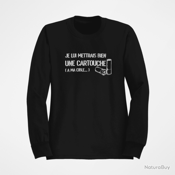 Sweat Humour Je lui mettrai bien une cartouche Noir