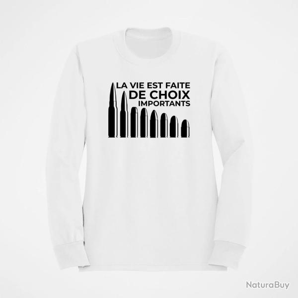Sweat Humour La vie est faite de choix importants Blanc