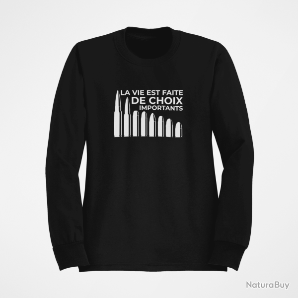 Sweat Humour La vie est faite de choix importants Noir