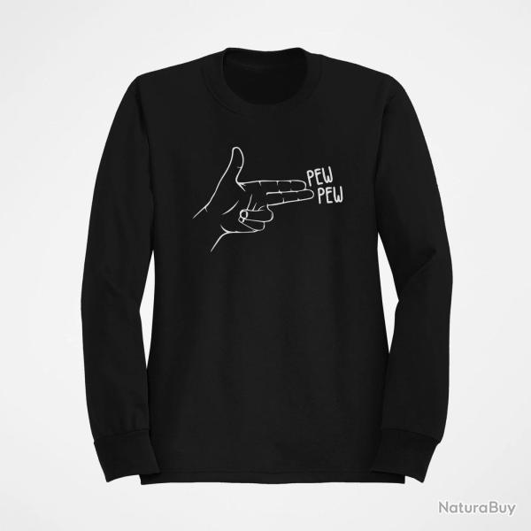 Sweat Humour Pew Pew Noir
