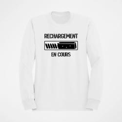 Sweat Humour Rechargement en cours Blanc