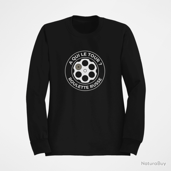 Sweat Humour Roulette russe Mon jeu favori Noir