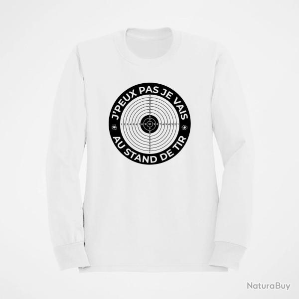 Sweat Tir Sportif Je peux pas je vais au stand de tir Blanc