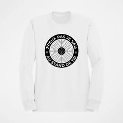 Sweat Tir Sportif Je peux pas je vais au stand de tir Blanc