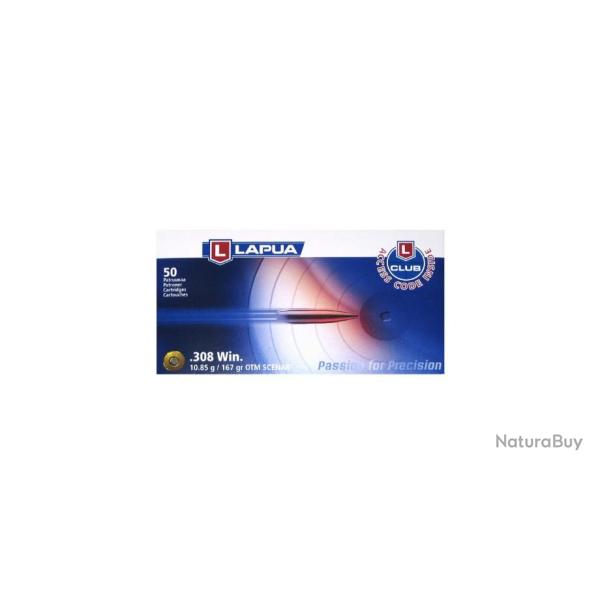 Munitions LAPUA cal.308win otm scenar 167gr 10.85g par 50