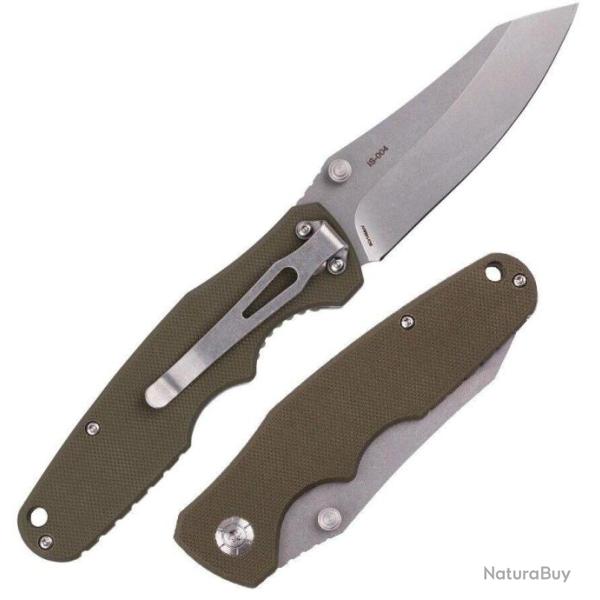 Couteau SKIF Cutter Olive Manche G10 Lame Acier 8Cr13MoB Linerlock Clip SKFIS004OG