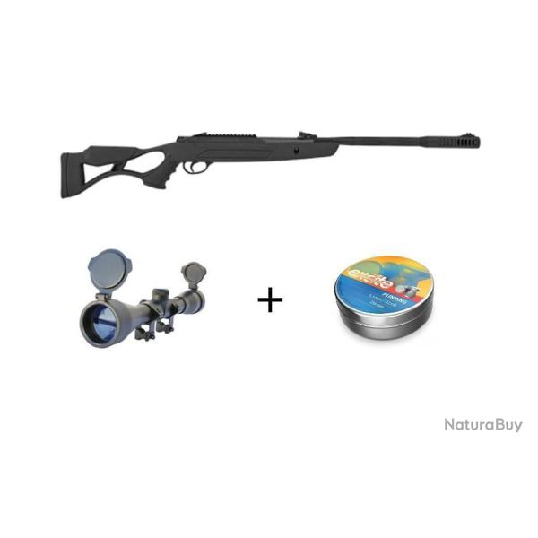 Pack HATSAN AIRTACT ED Calibre 4,5 mm, 19,9 Joules + Lunette 4 x 32 + Pellets H&N-2