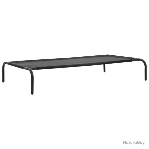 Lit sur�lev� pour chiens L textil�ne paniers corbeille pour chiens 110 x 65 x 20 cm noir 02_0001543