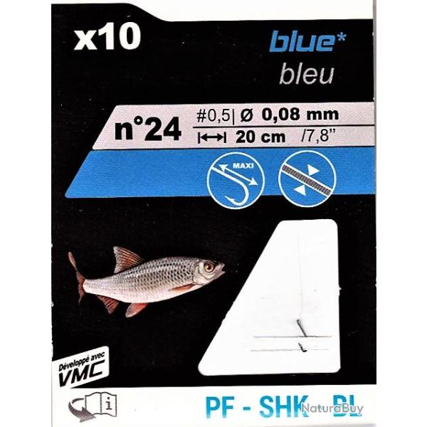 10 Hame�ons mont�s VMC - color bleu - n� 24 - fil � 8/100 mm