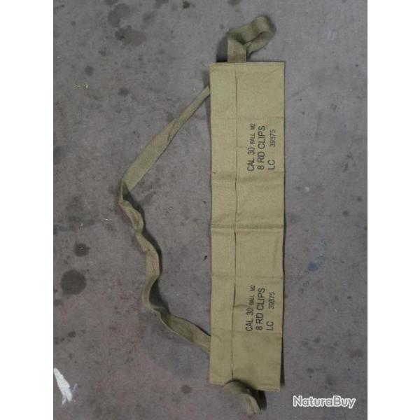 Bandouli�re porte clips en toile pour Garand militaria USA Z10 REF @