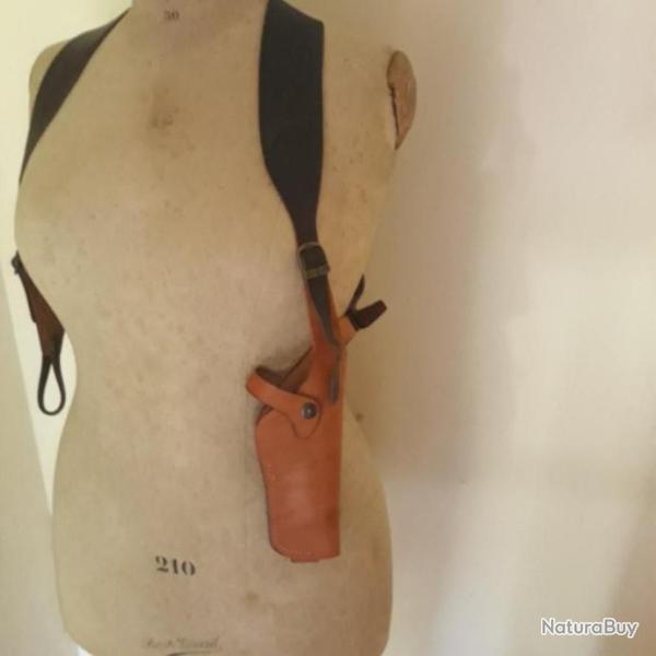 Holster  d'epaule cuir pleine fleur