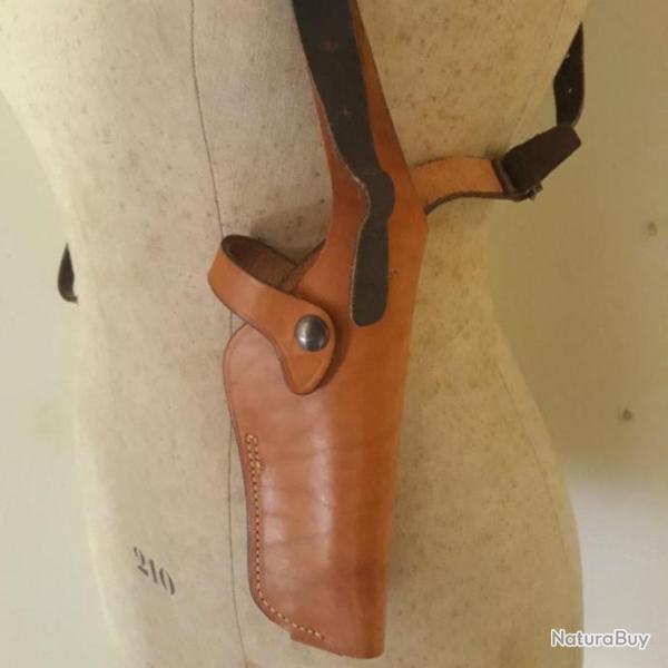 Holster  d'epaule cuir pleine fleur