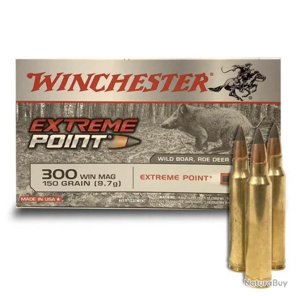 Munitions WINCHESTER calibre 300 Win Mag Extreme Point 150gr - 9.7g x20