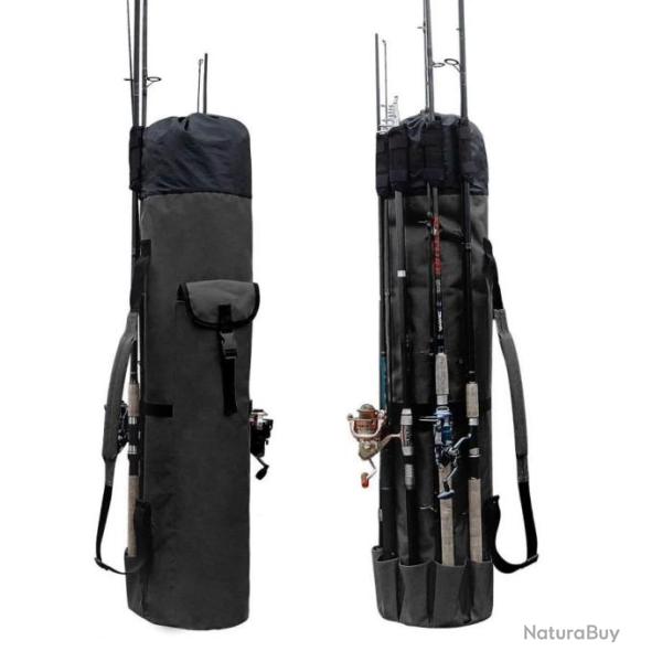 Sac Canne � P�che Etanche Multifonction Housse Grande Capacit� Sangle R�glable Noir