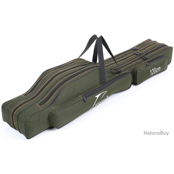 Sac de Transport pour Canne � P�che Imperm�able 130cm Trois Compartiments Principaux Grande Capacit�