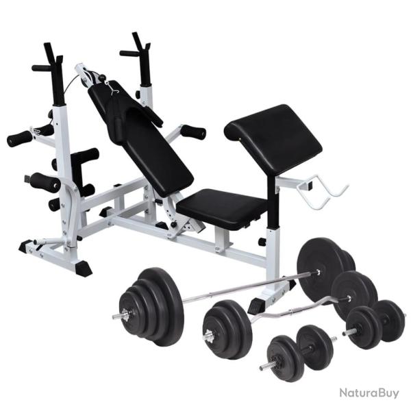 Banc d'entra�nement avec support de poids jeu d'halt�res 120 kg sport fitness musculation 02_0000017