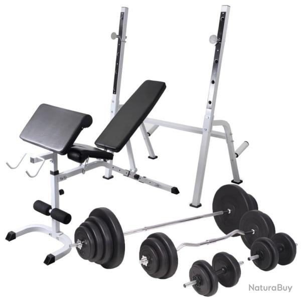 Banc d'entra�nement avec support de poids jeu d'halt�res 120 kg sport fitness musculation 02_0000015