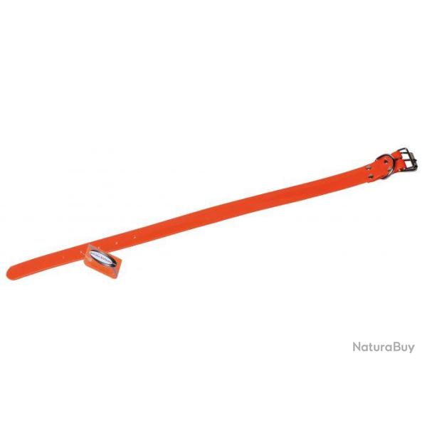 COLLIER JANUEL BIOTHANE BIOGOLD ORANGE LONG 55 CM LARG 25 MM