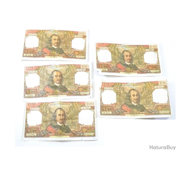 Lot billets 100 Francs 1970, 1968, 1971, 1972