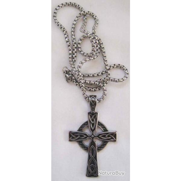 PENDENTIF INOX CROIX CELTIQUE  - Ref.41